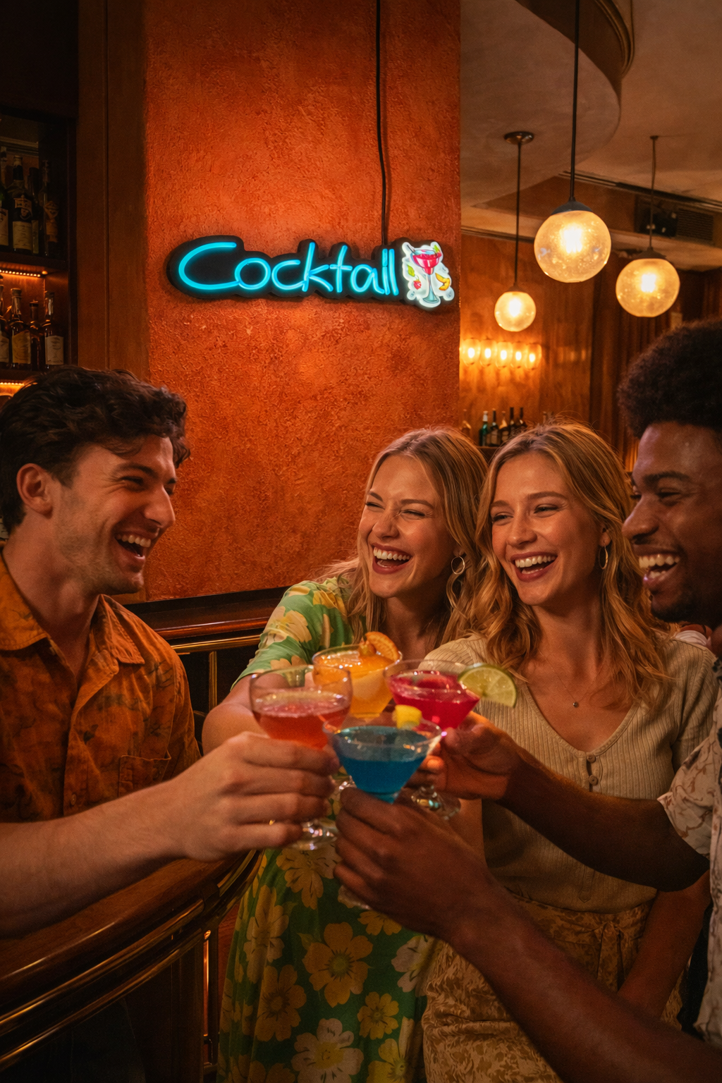 UV Baskılı Cocktail Neon Lamba | ByLamp