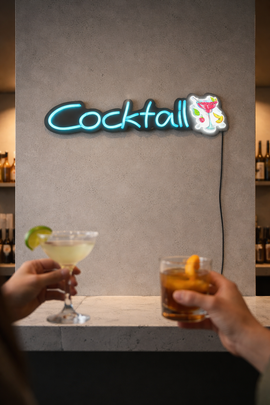 UV Baskılı Cocktail Neon Lamba | ByLamp