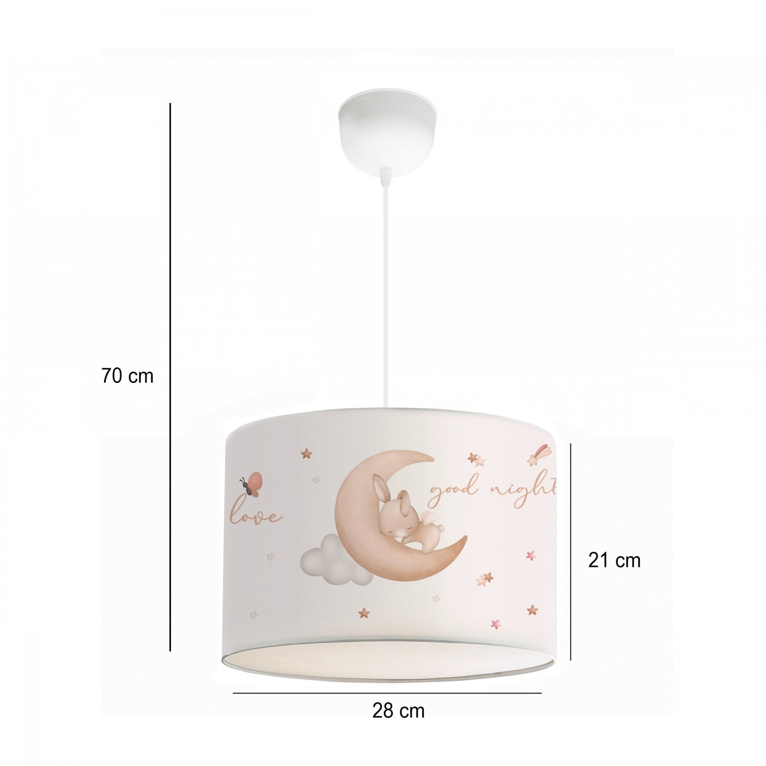 28'' Children's Room Lighting Sleeping Bunny Pendant Lamp | ByLamp