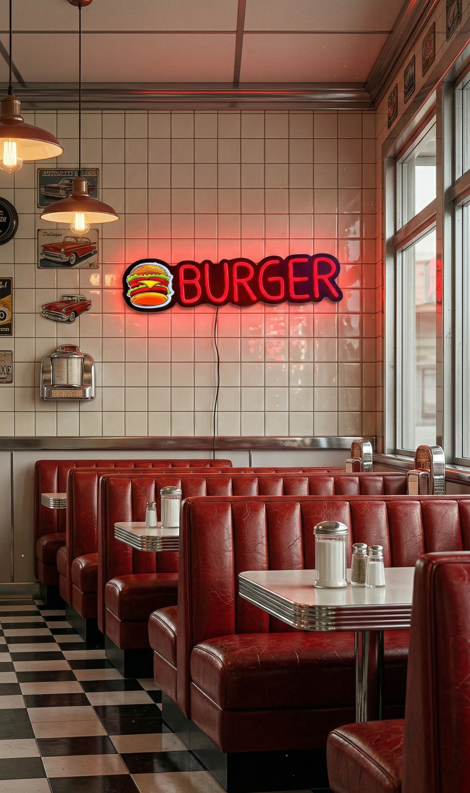 UV Baskılı Burger Neon Lamba | ByLamp