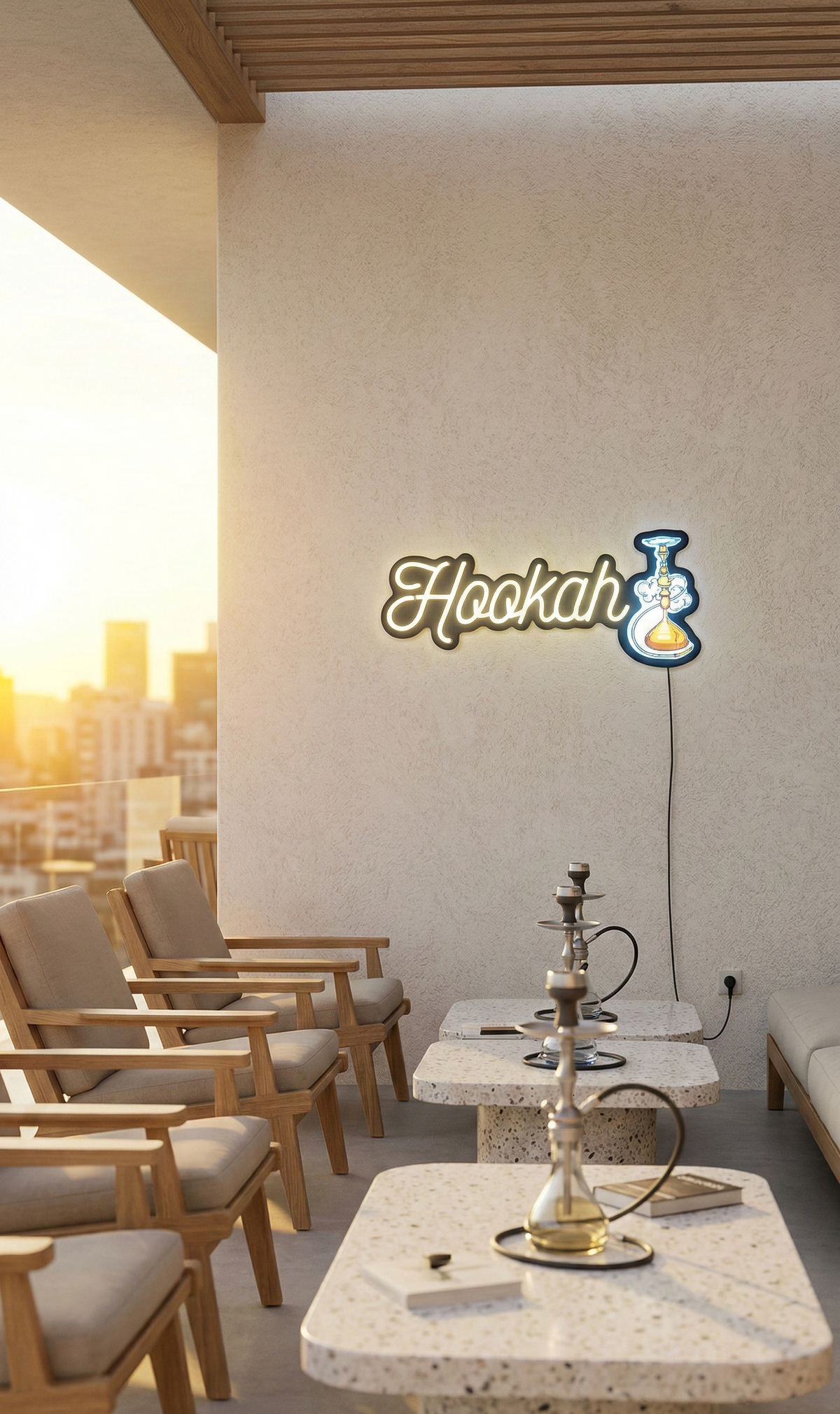 UV Baskılı Hookah Neon Lamba | ByLamp