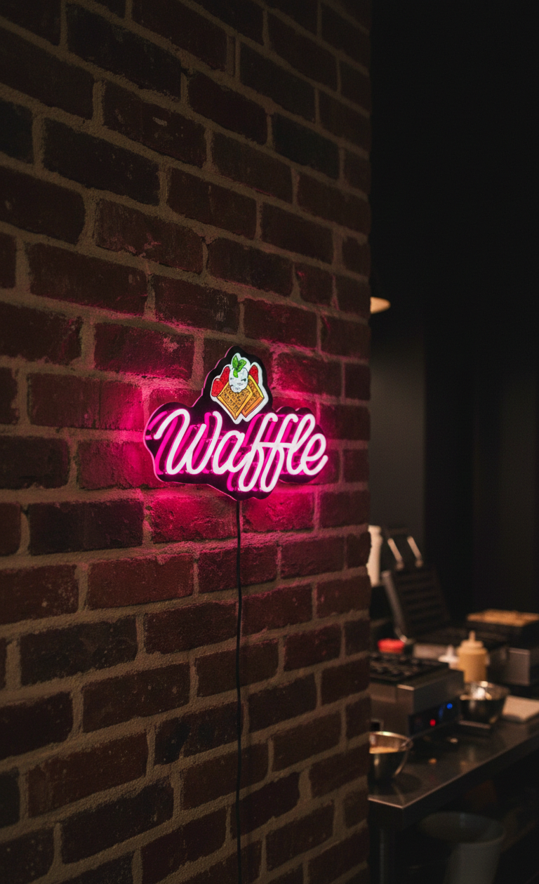 UV Baskılı Waffle Neon Lamba | ByLamp