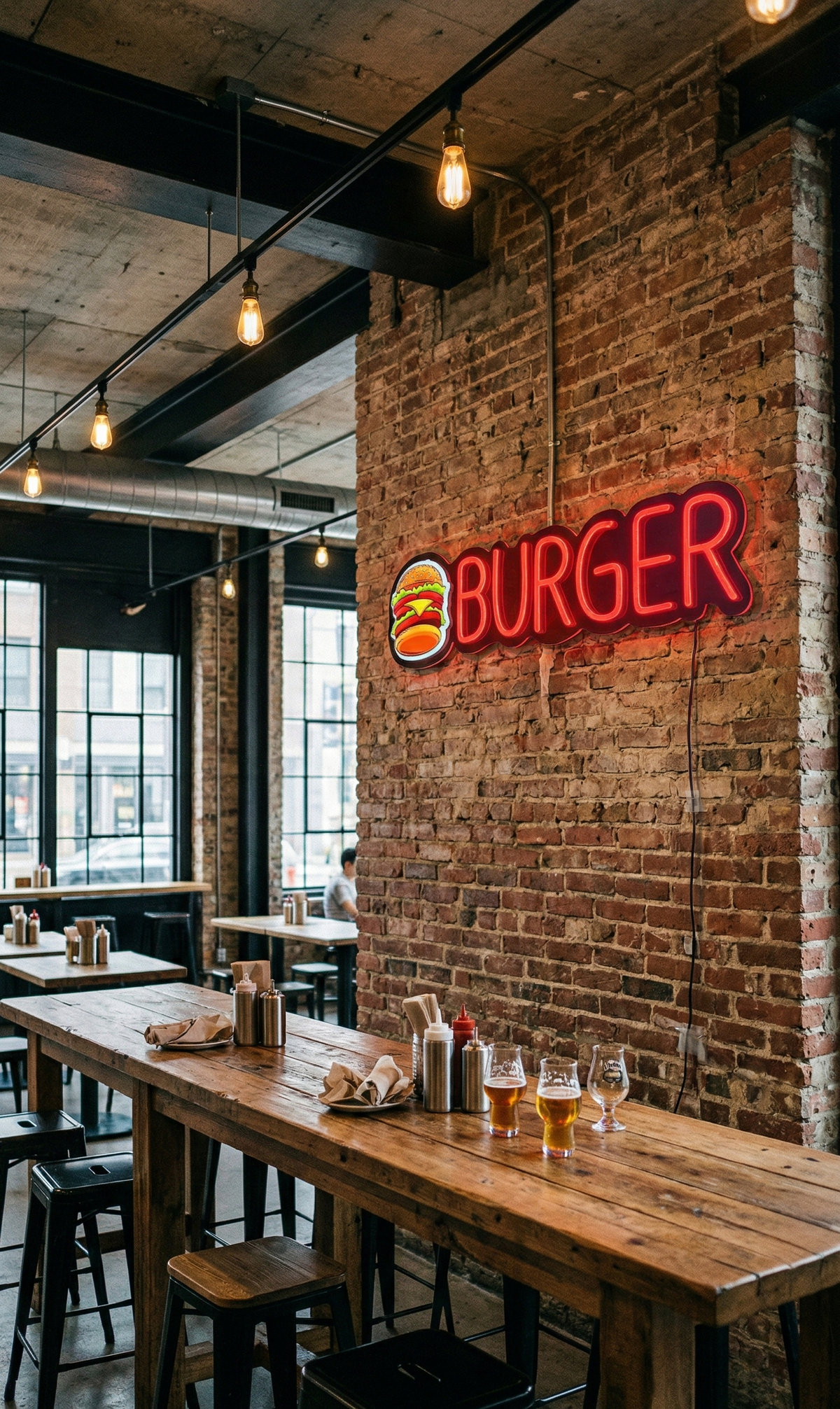 UV Baskılı Burger Neon Lamba | ByLamp