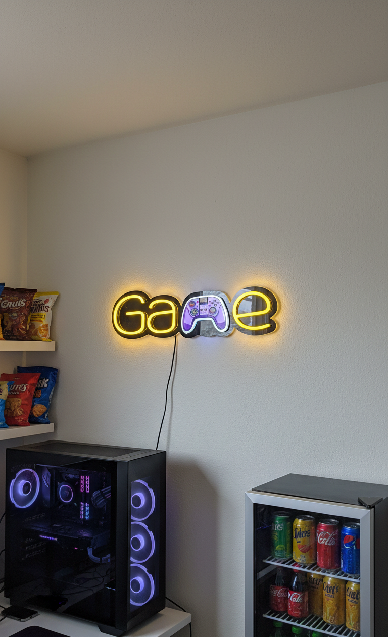 UV Baskılı Game Neon Lamba | ByLamp