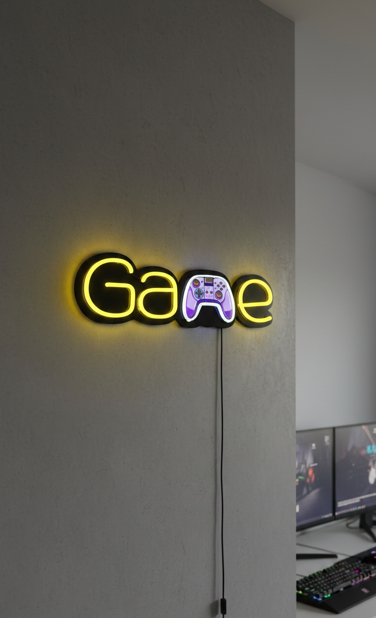 UV Baskılı Game Neon Lamba | ByLamp