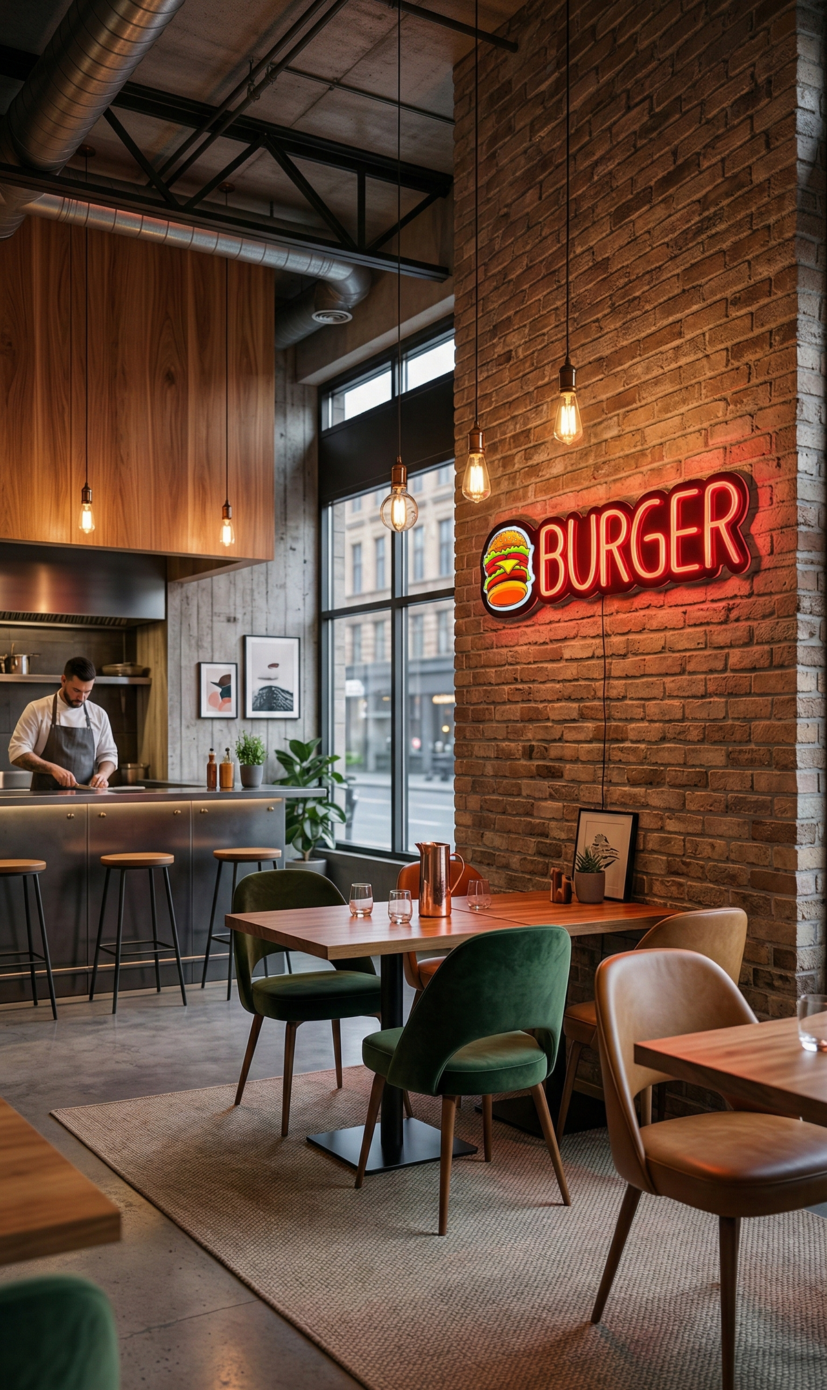 UV Baskılı Burger Neon Lamba | ByLamp
