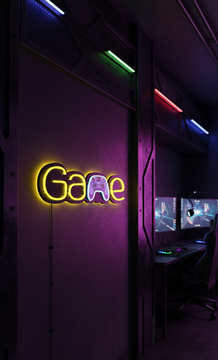 UV Baskılı Game Neon Lamba | ByLamp