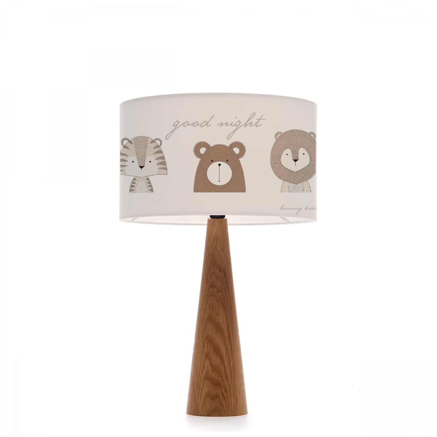 Natural Wood Fabric Children's Room Lampshade Lamp | ByLamp