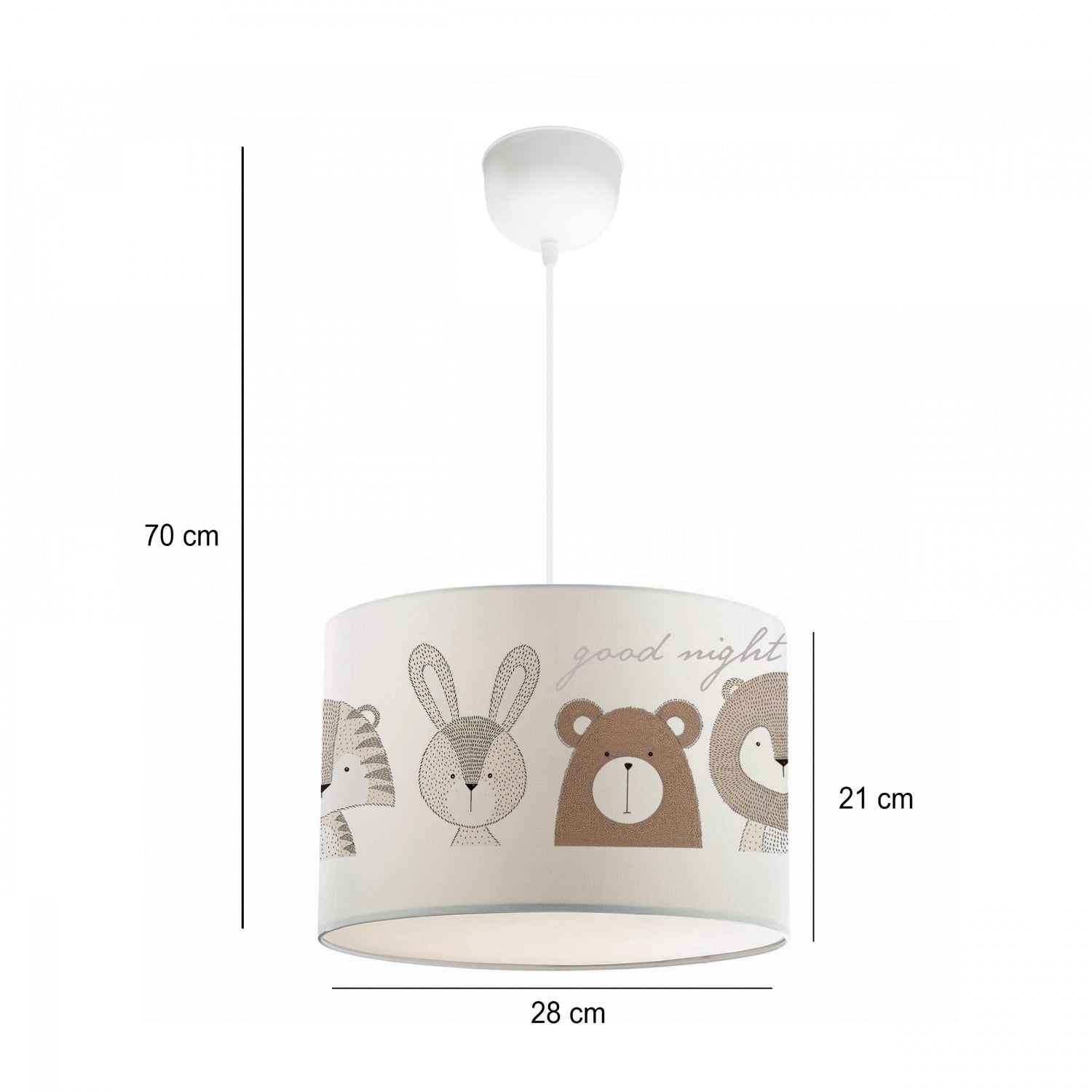 Mini Animals Fabric Printed Children's Room Lamp Pendant 28' | ByLamp