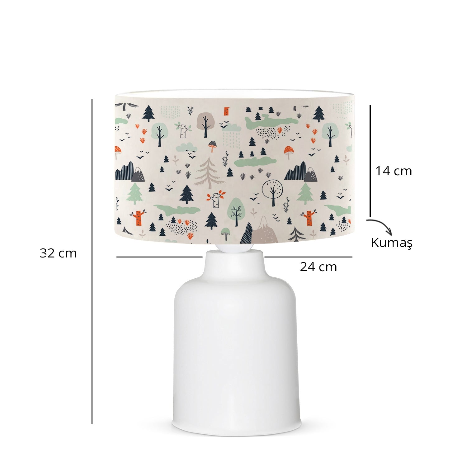 Fabric Printed Nature Patterned Children's Room Lampshade | ByLamp