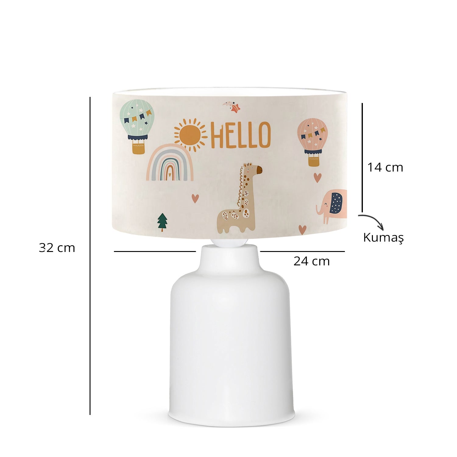 Fabric Printed Hello Friends Kids Room Lampshade | ByLamp