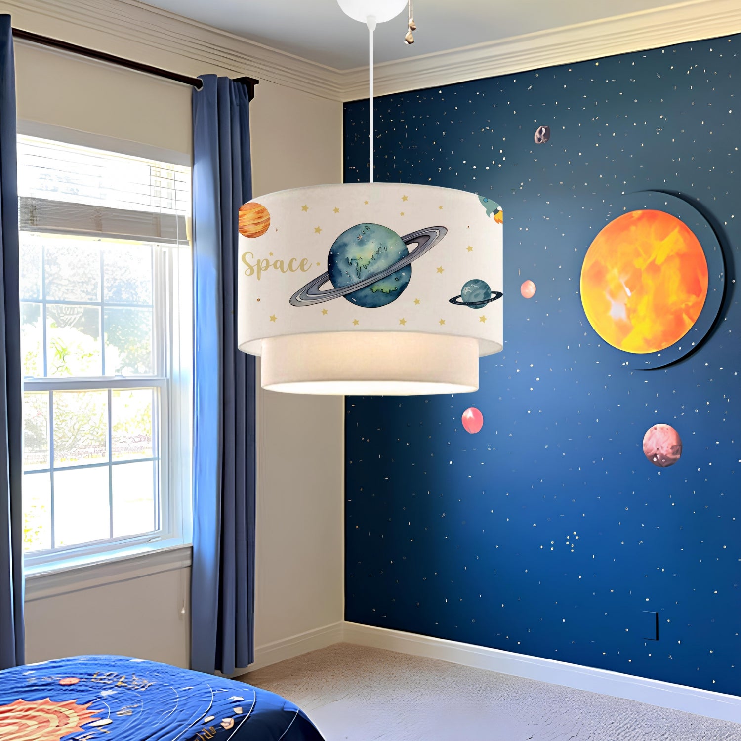 Space Themed Kids Room Pendant Lamp ByLamp