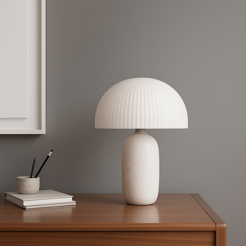 Alba Mermer Masa Lambası - Siyah