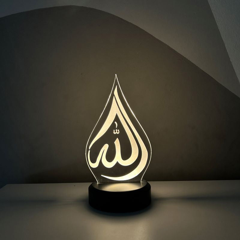 Allah Yazılı Figürlü Dekoratif Hediye Led Masa Lambası | BYLAMP