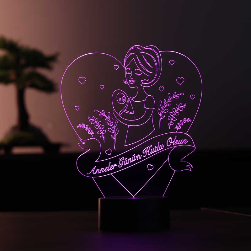 3D Mothers Day LED Table Lamp