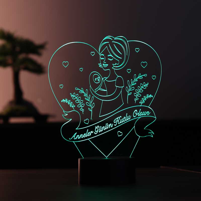 3D Mothers Day LED Table Lamp