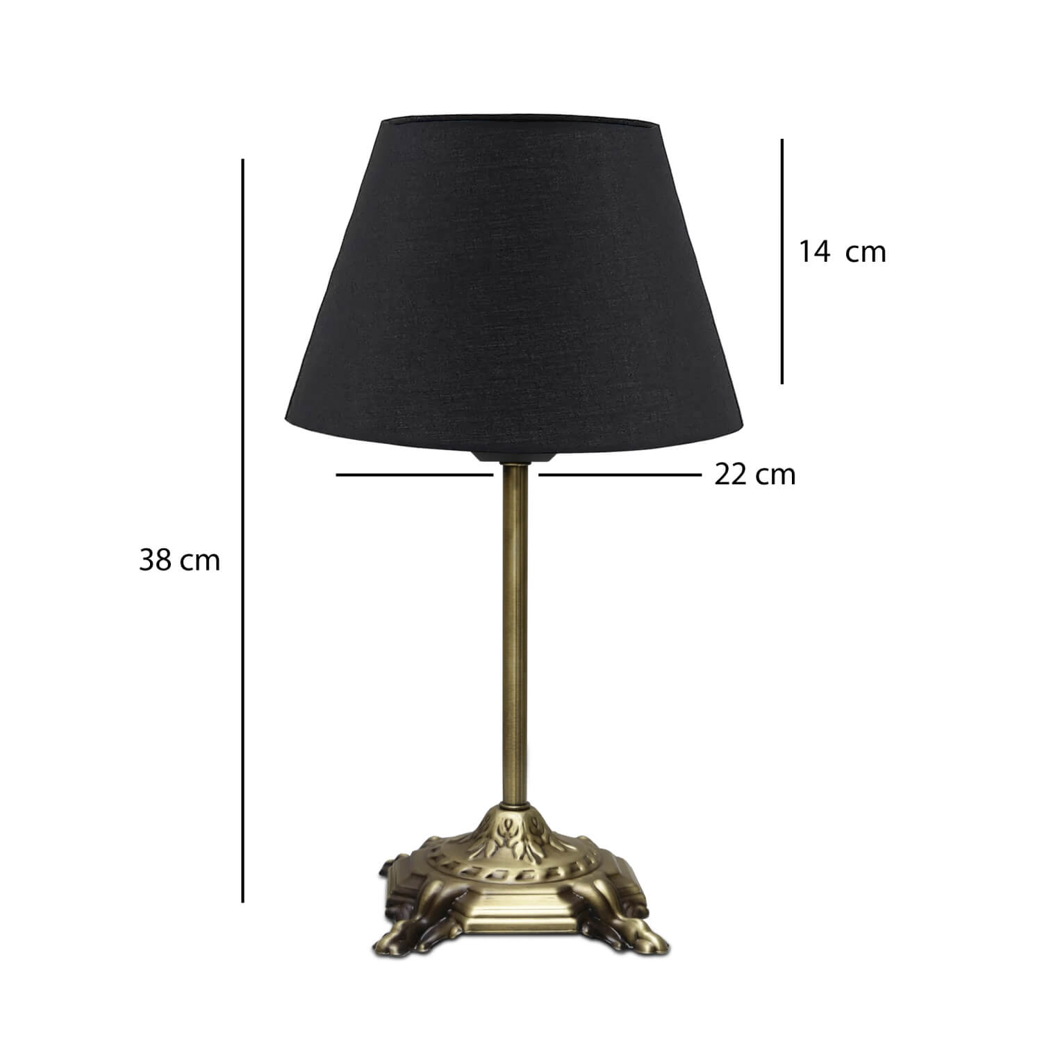 Artemis Eskitme Siyah Abajur Masa Lambası | ByLamp