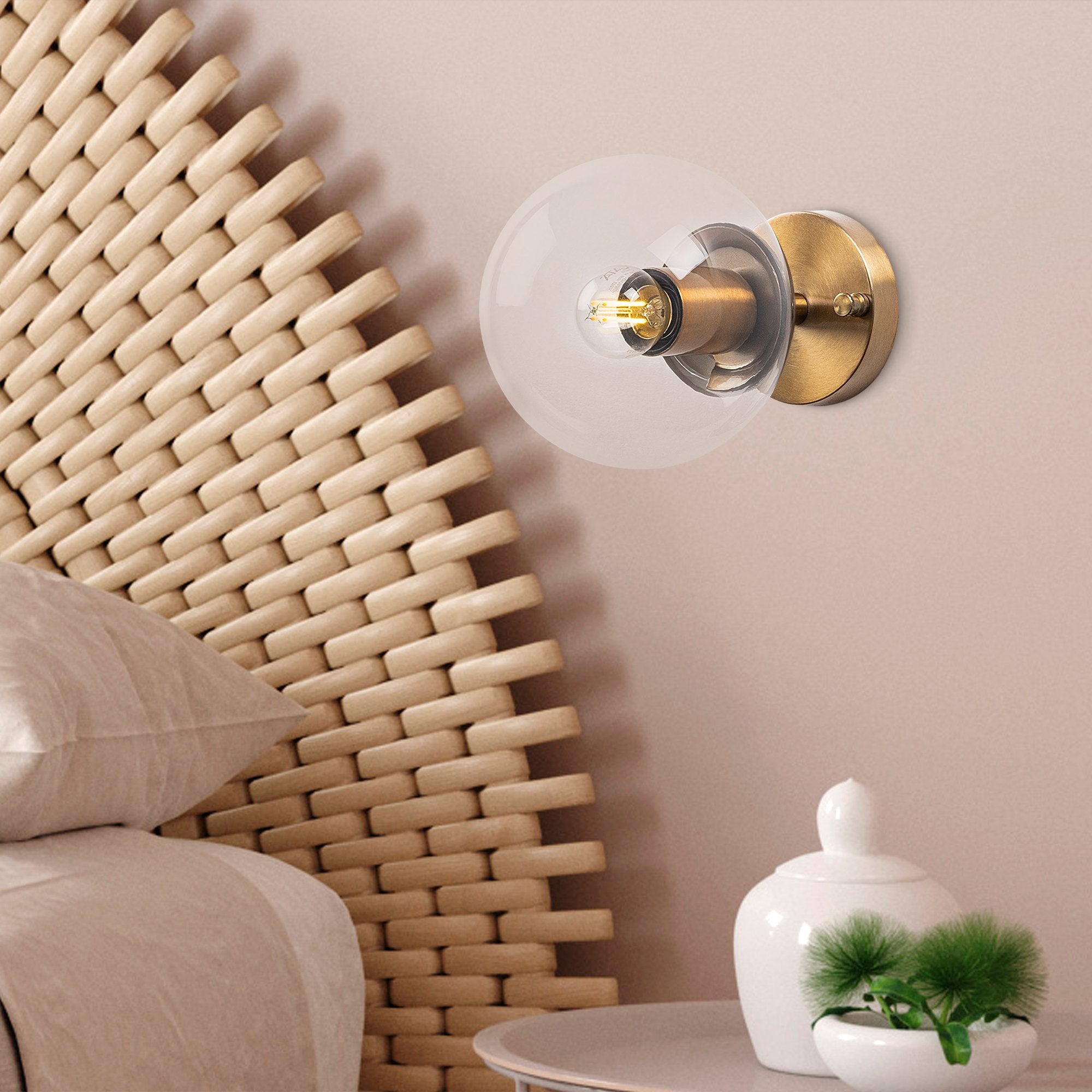 Atmaca 10235 Cam Aplik Duvar Aydınlatma | ByLamp