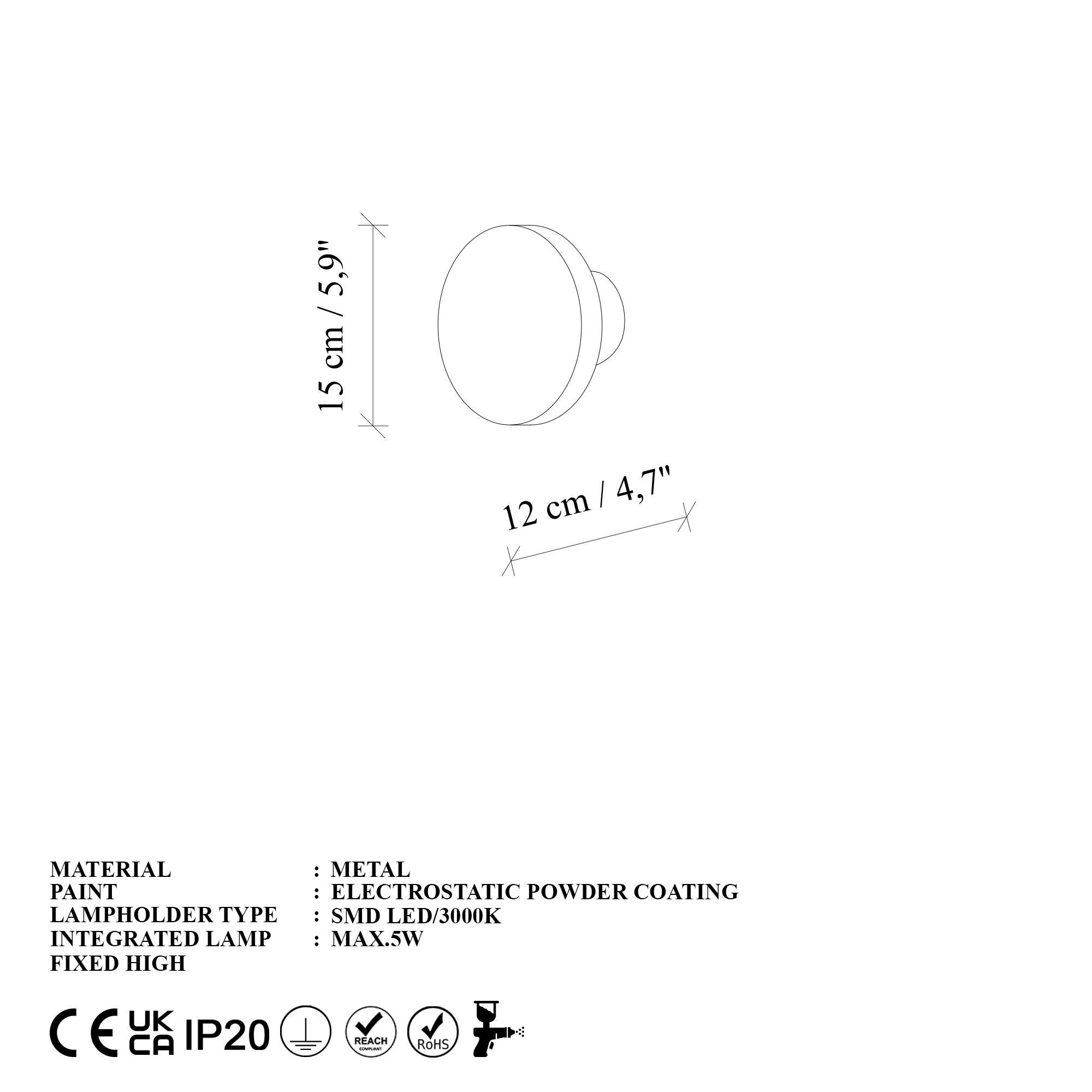 Aura 15520 M K Led Aplik Duvar Aydınlatma | ByLamp