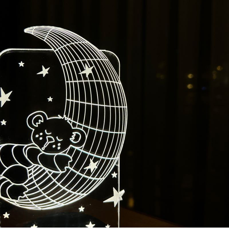 3D Moon Grandfather Led Table Lamp