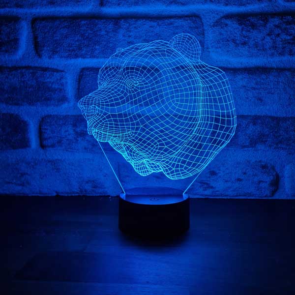 Ayı Büstü Figürlü Dekoratif Hediye Led Masa Lambası | BYLAMP