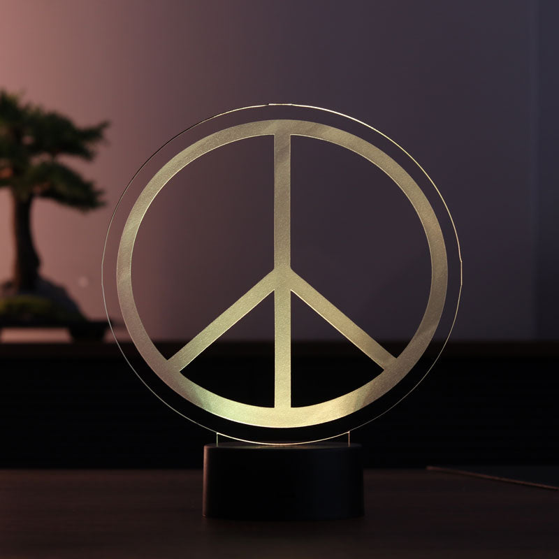 Peace symbol LED table lamp