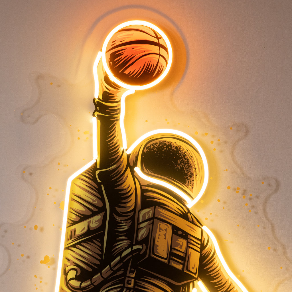 Basketball Player Astronaut Neon Light Sign