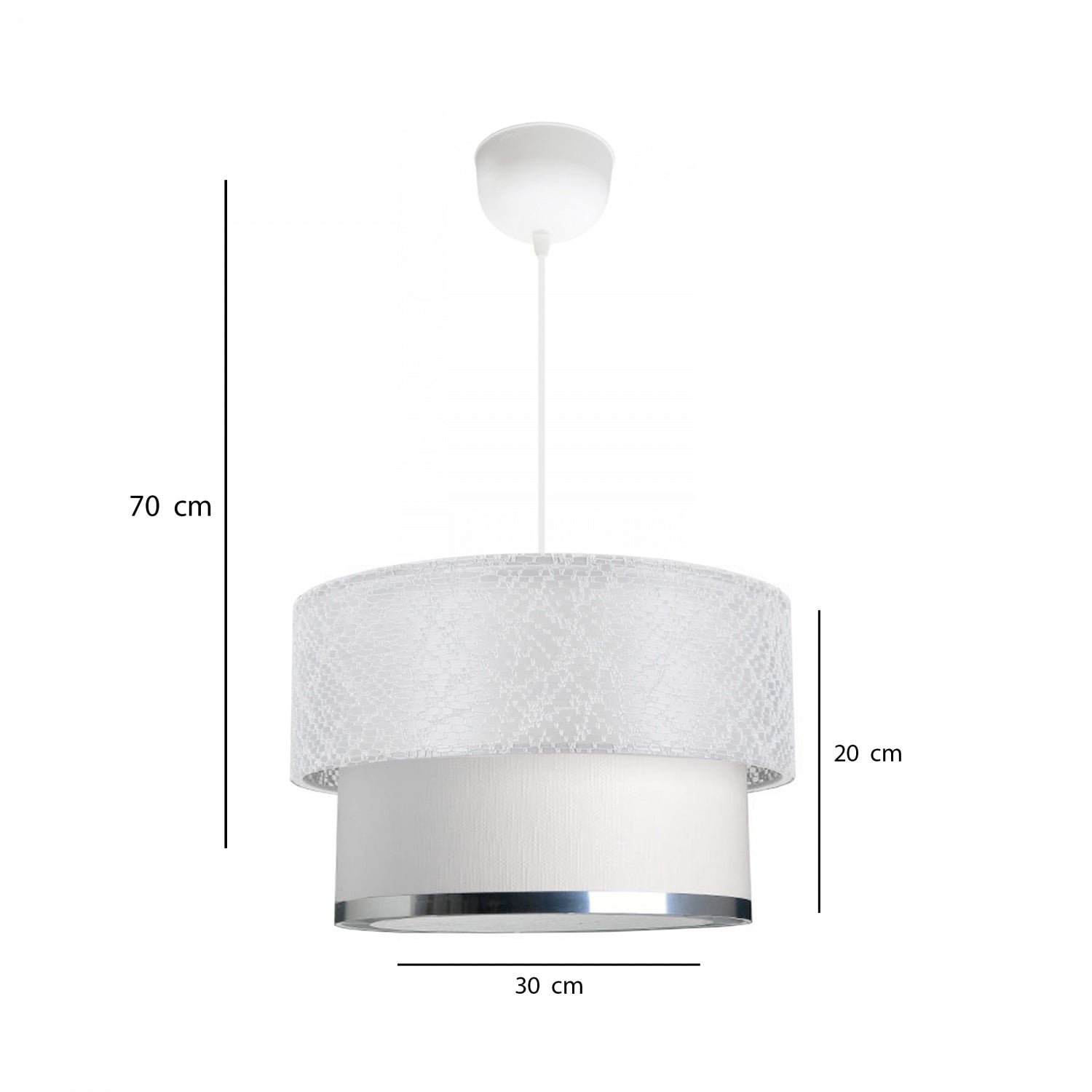 White Lace Chrome Enamel Cake Pendant Lamp | ByLamp