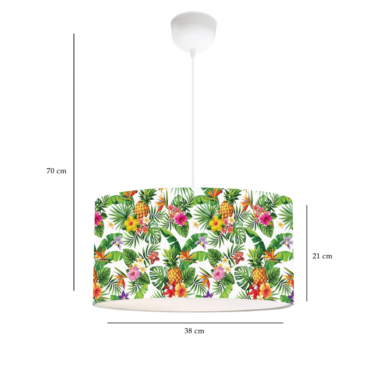 38' Pendant Chandelier with Flower Pattern on White | ByLamp