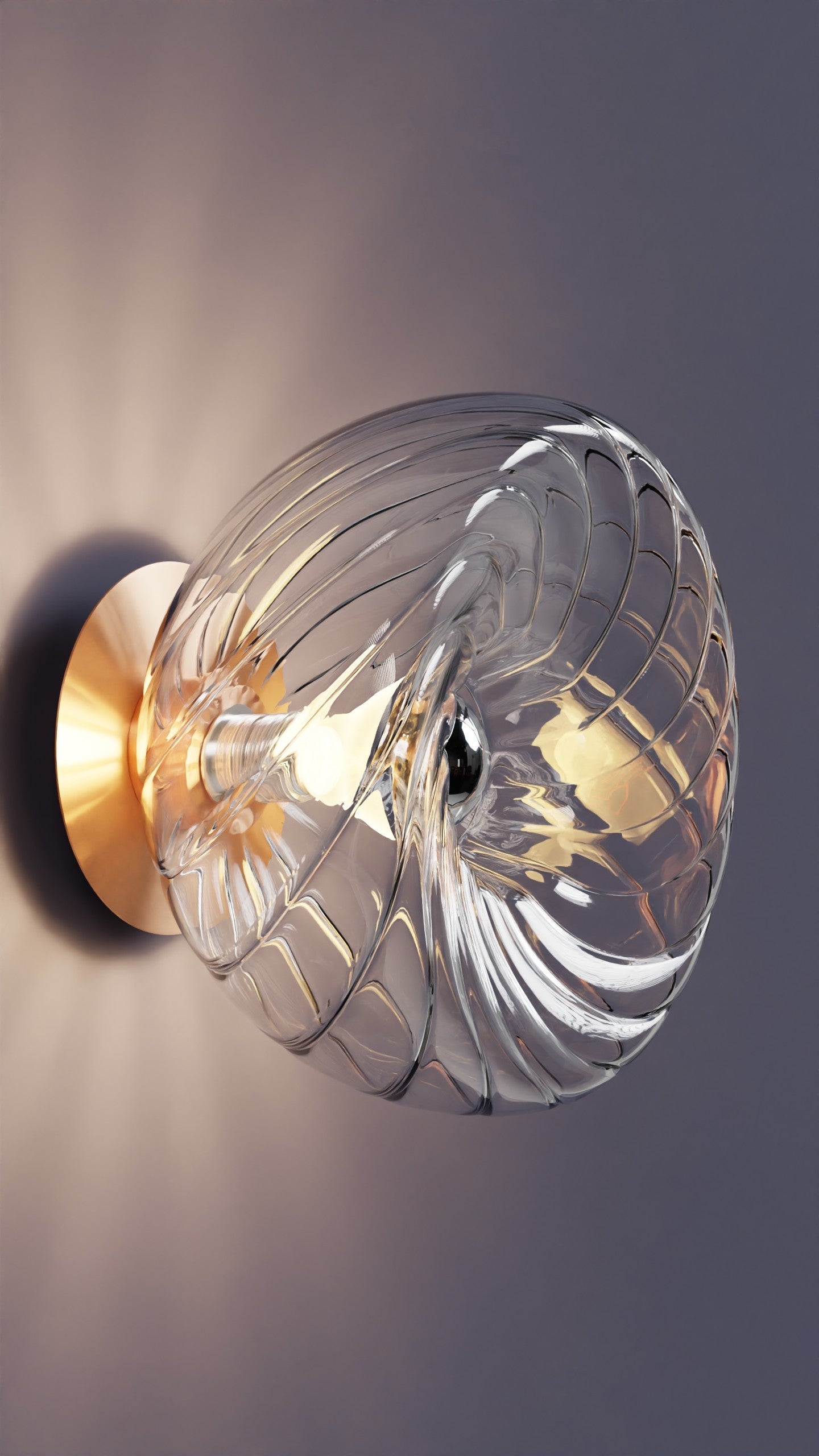 Dönence Şeffaf Cam Aplik Duvar Aydınlatma | ByLamp