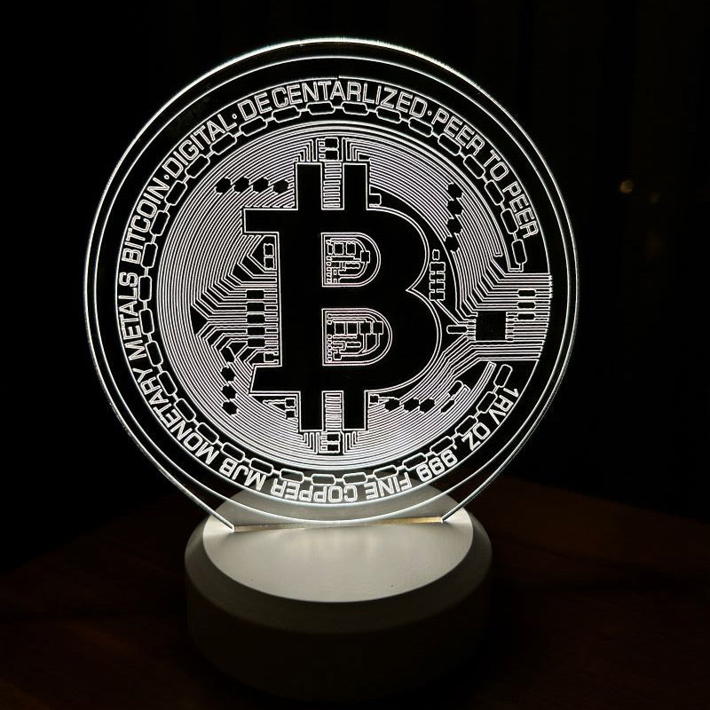 Bitcoin Figürlü Kripto Dekoratif Hediye Led Masa Lambası | BYLAMP