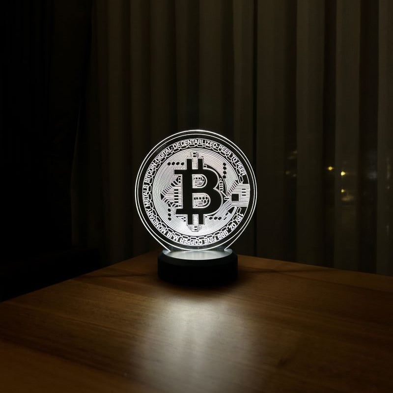 Bitcoin Figürlü Kripto Dekoratif Hediye Led Masa Lambası | BYLAMP