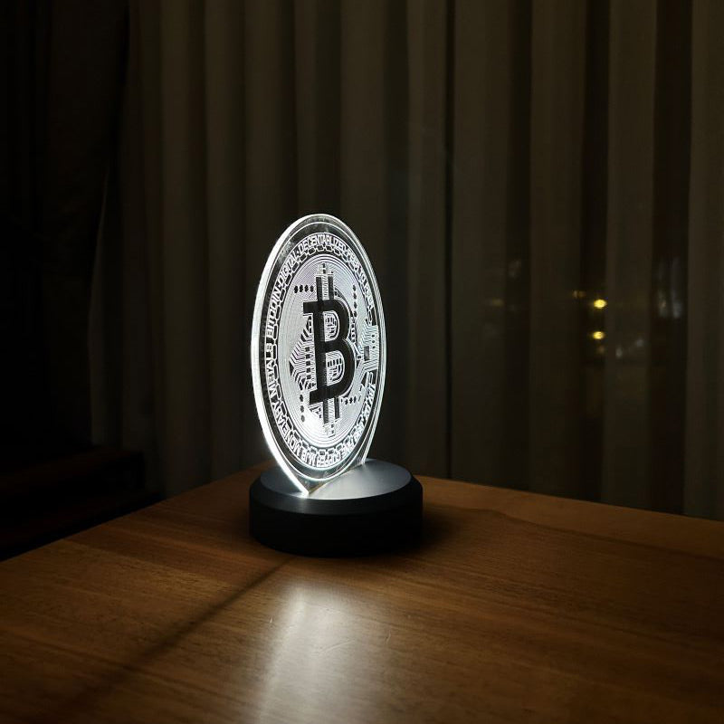 Bitcoin Figürlü Kripto Dekoratif Hediye Led Masa Lambası | BYLAMP