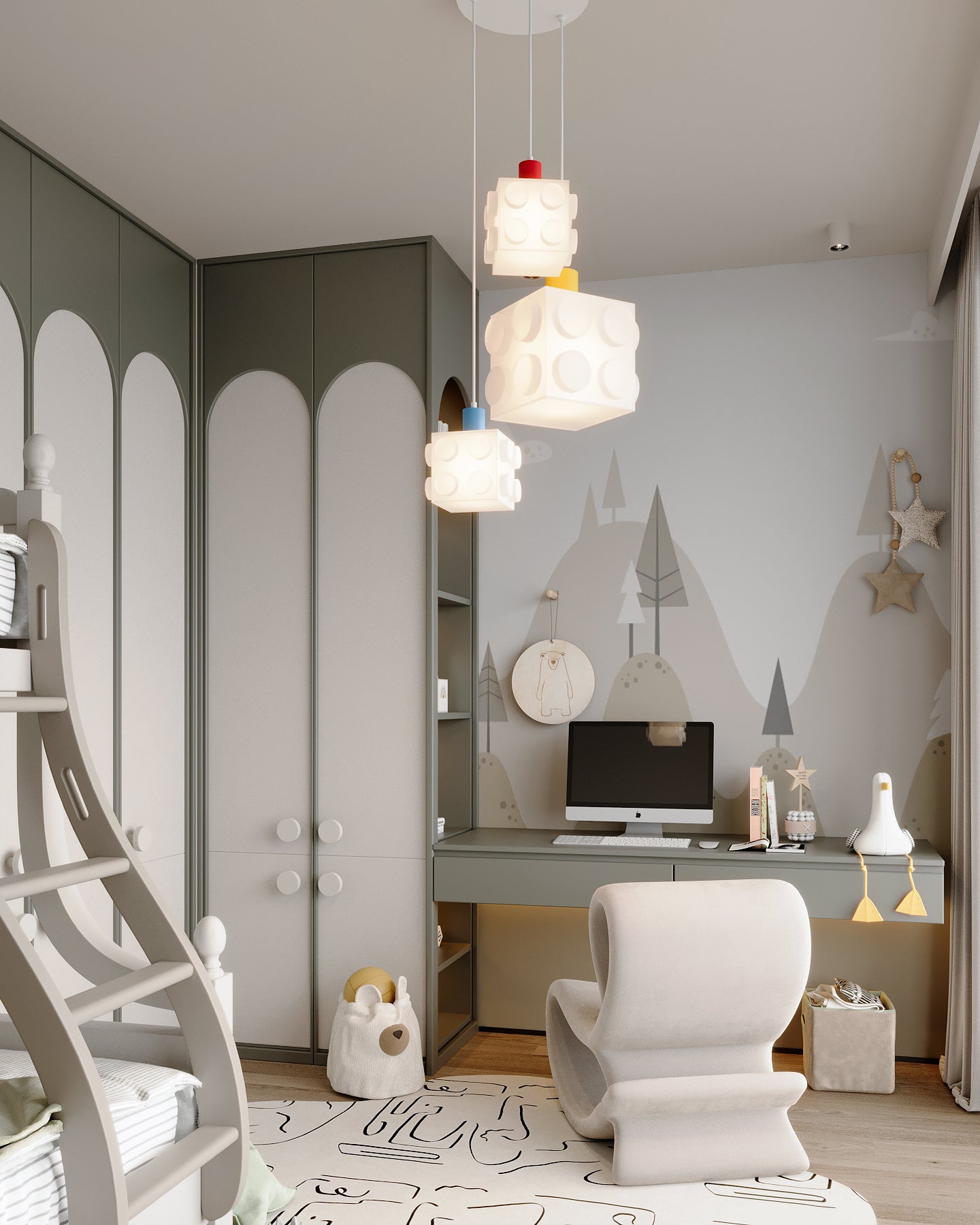 Renkli 3'lü Blok Sarkıt Aydınlatma | ByLamp