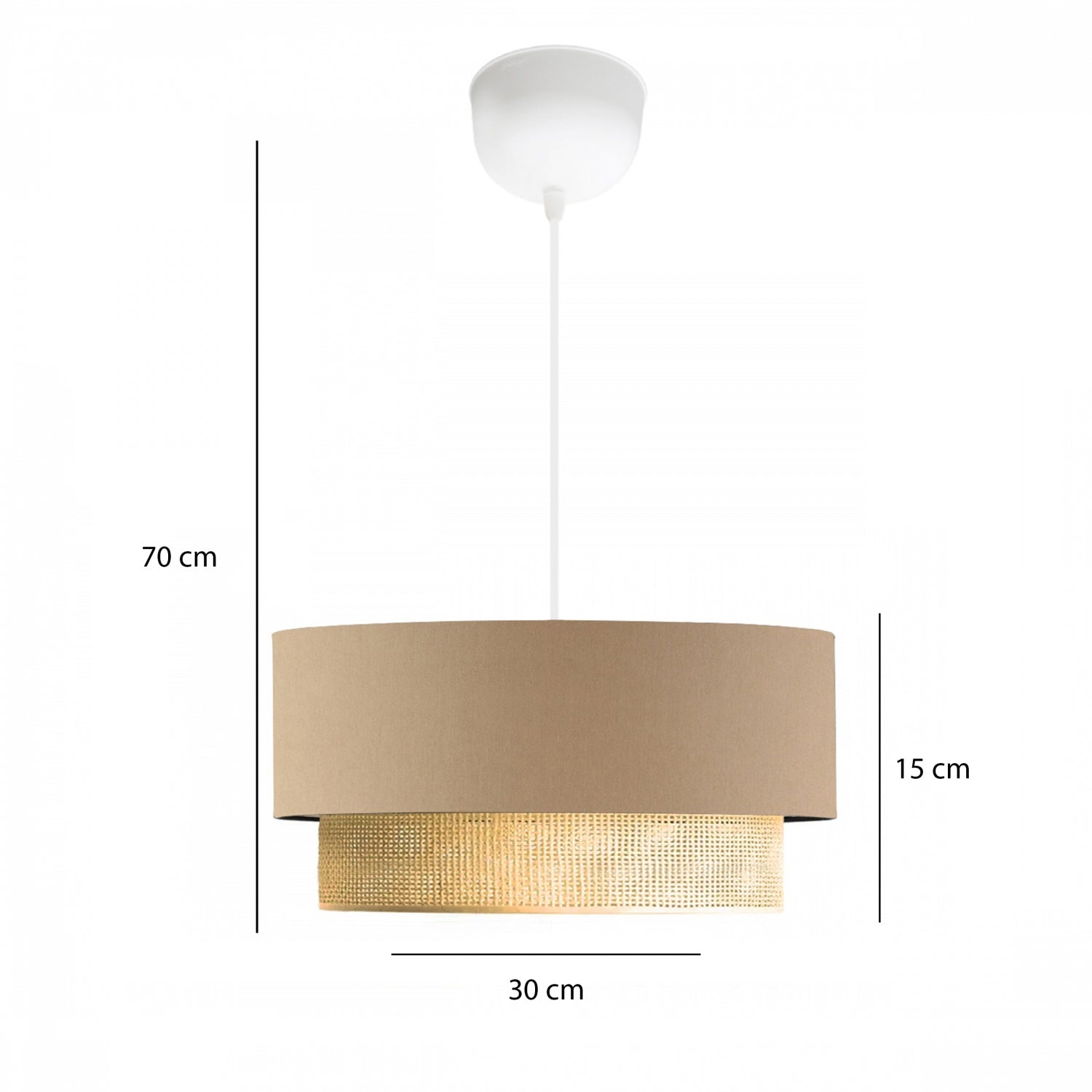 Bohem Serisi Bej Kumaş Sarkıt Avize | ByLamp