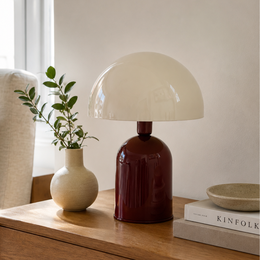 Soho Bordo Krem Metal Masa Lambası | ByLamp