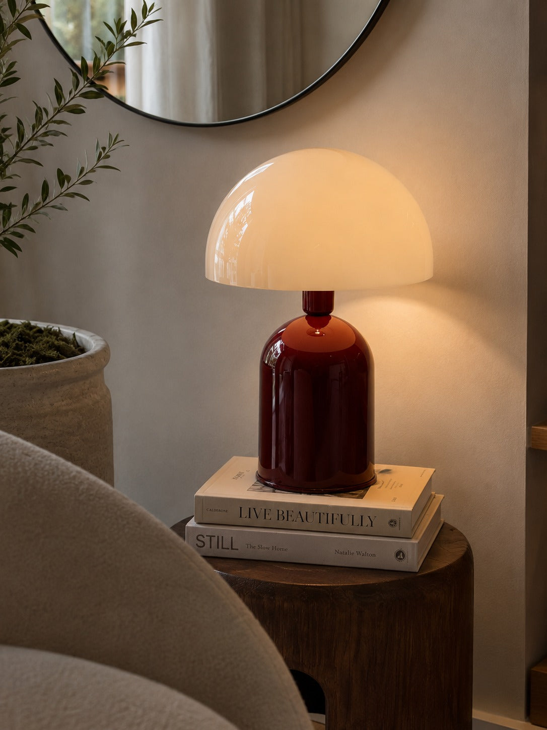 Soho Bordo Krem Metal Masa Lambası | ByLamp