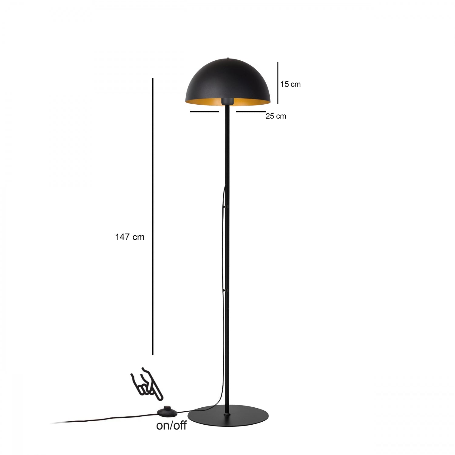 Brooks Metal Lambader Siyah | ByLamp