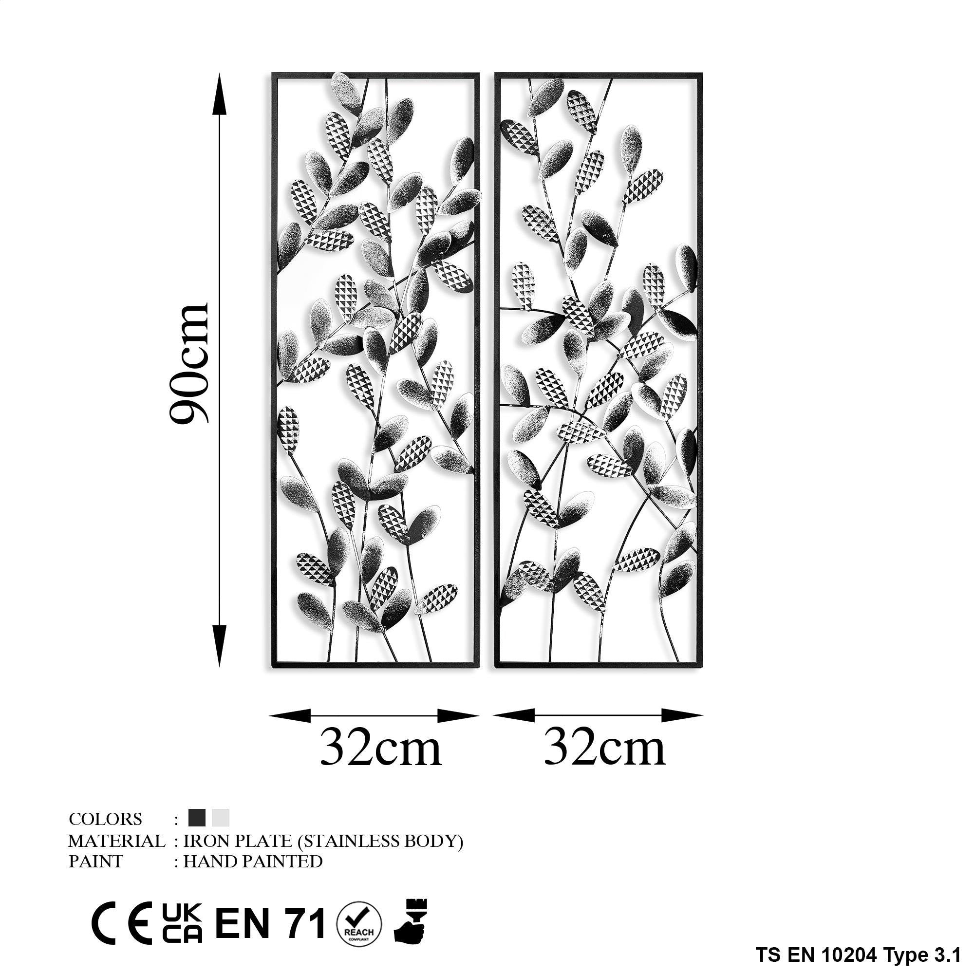 BYS-094 Dekoratif 2'li Metal Duvar Tablosu | ByLamp