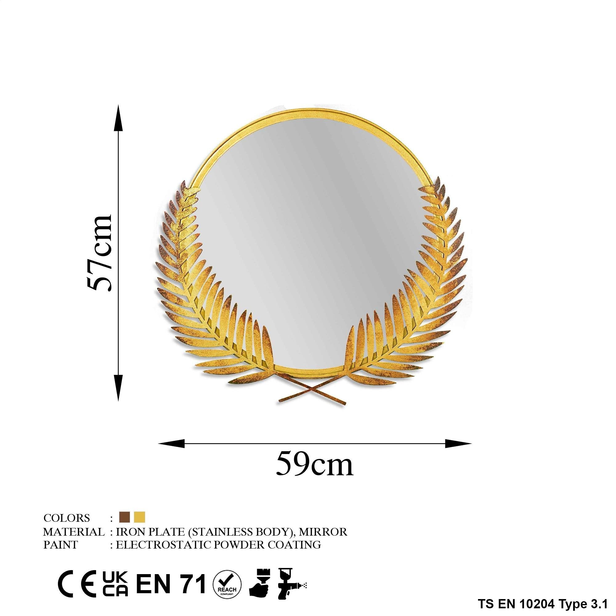 BYS-111 Dekoratif Metal Duvar Aynası | ByLamp