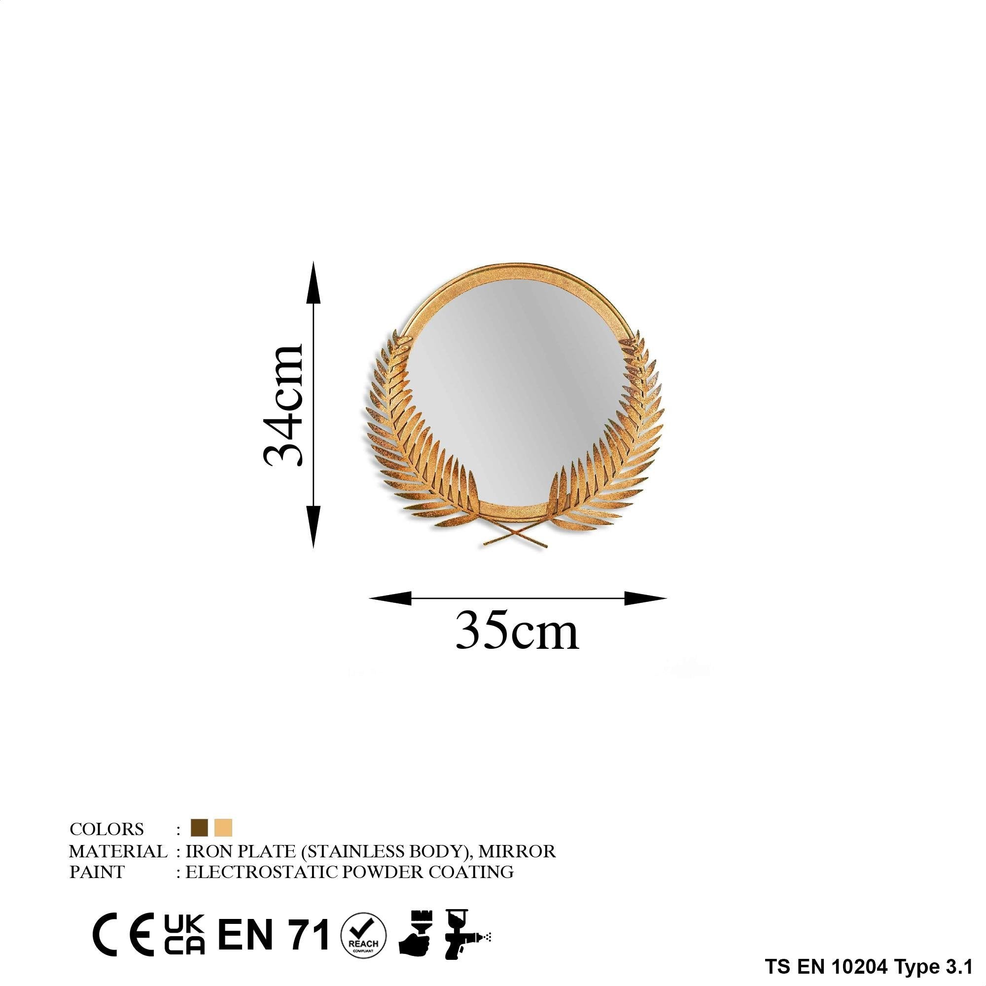 BYS-112-B Dekoratif Metal Duvar Aynası | ByLamp