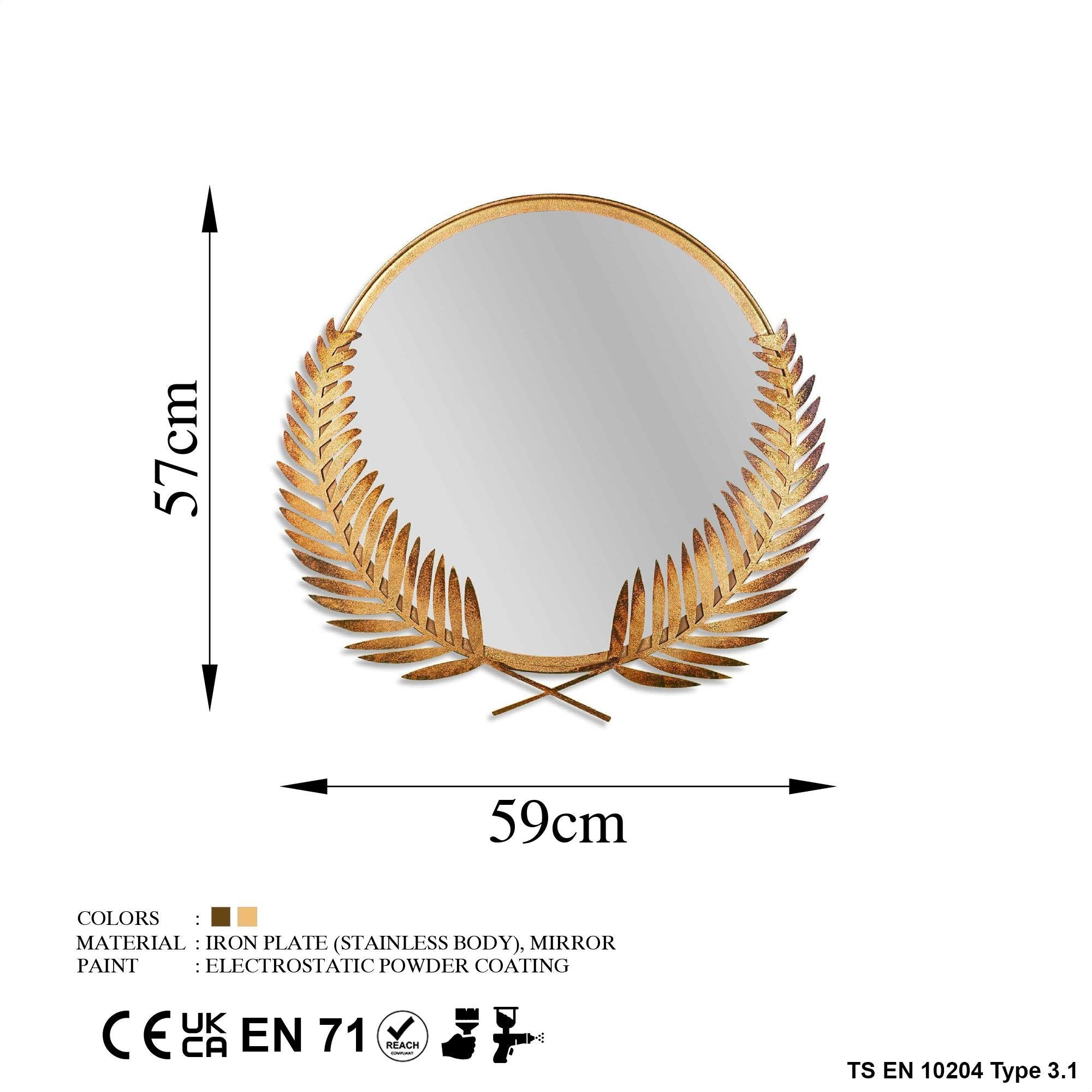 BYS-112 Dekoratif Metal Duvar Aynası | ByLamp