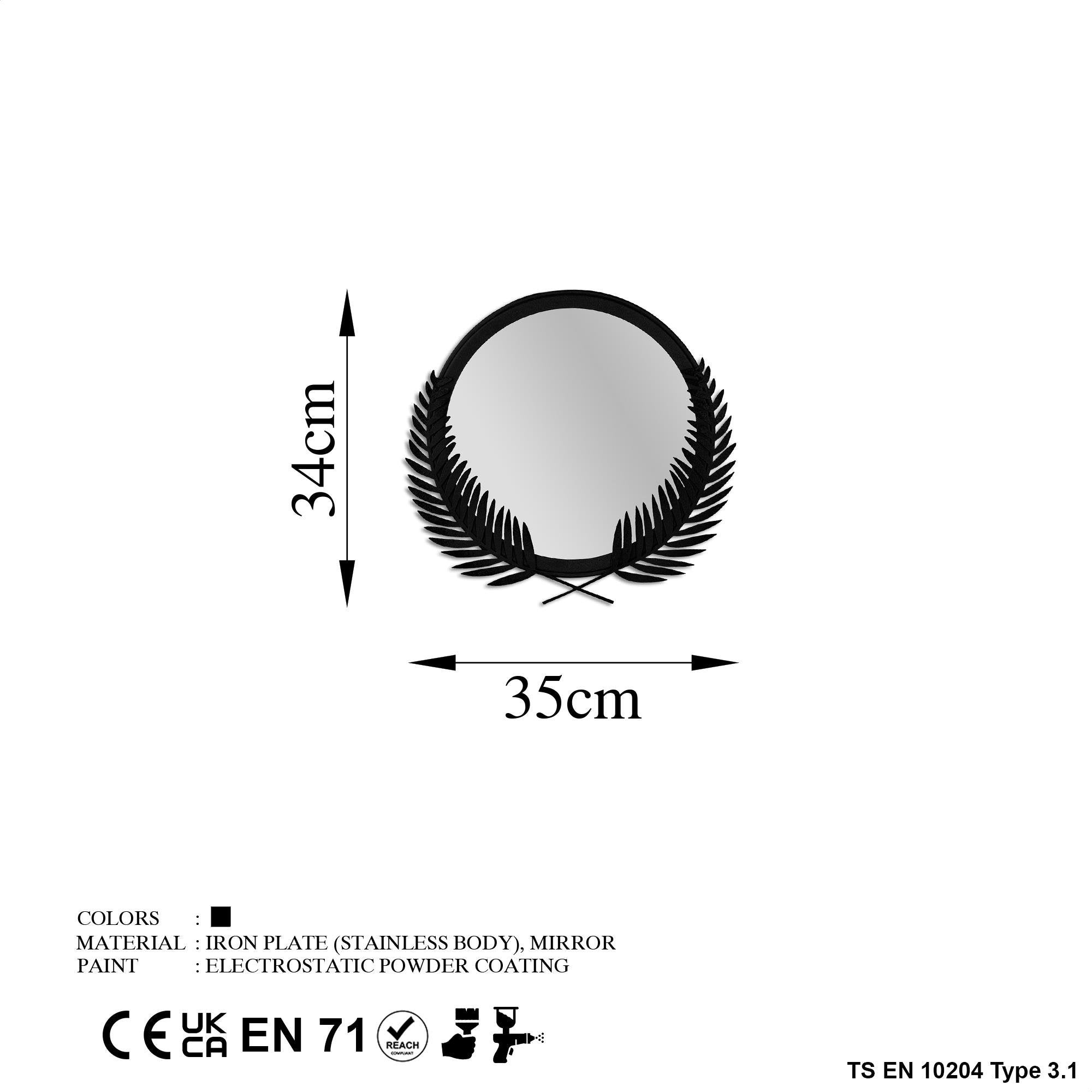 BYS-113-B Dekoratif Metal Duvar Aynası | ByLamp