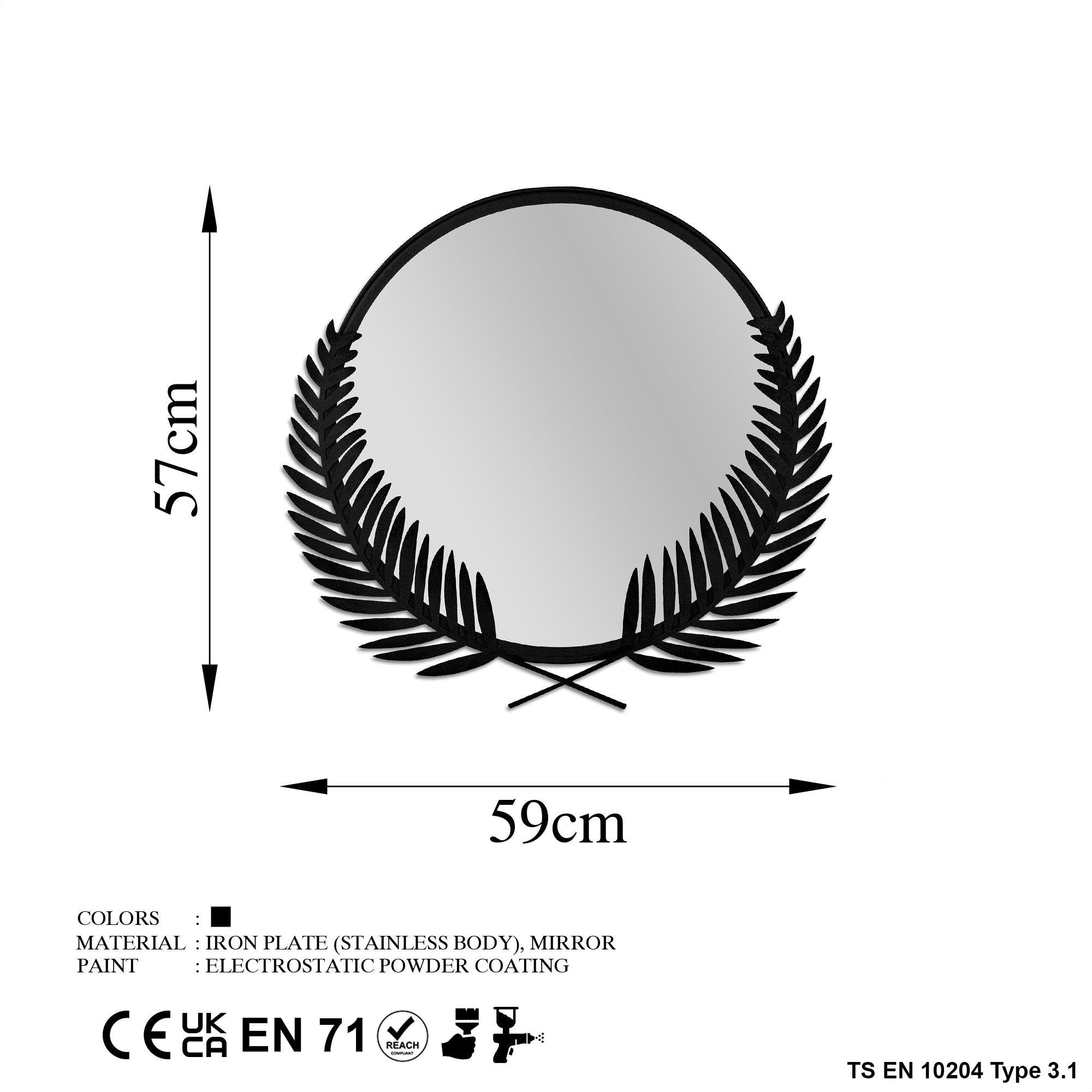 BYS-113 Dekoratif Metal Duvar Aynası | ByLamp