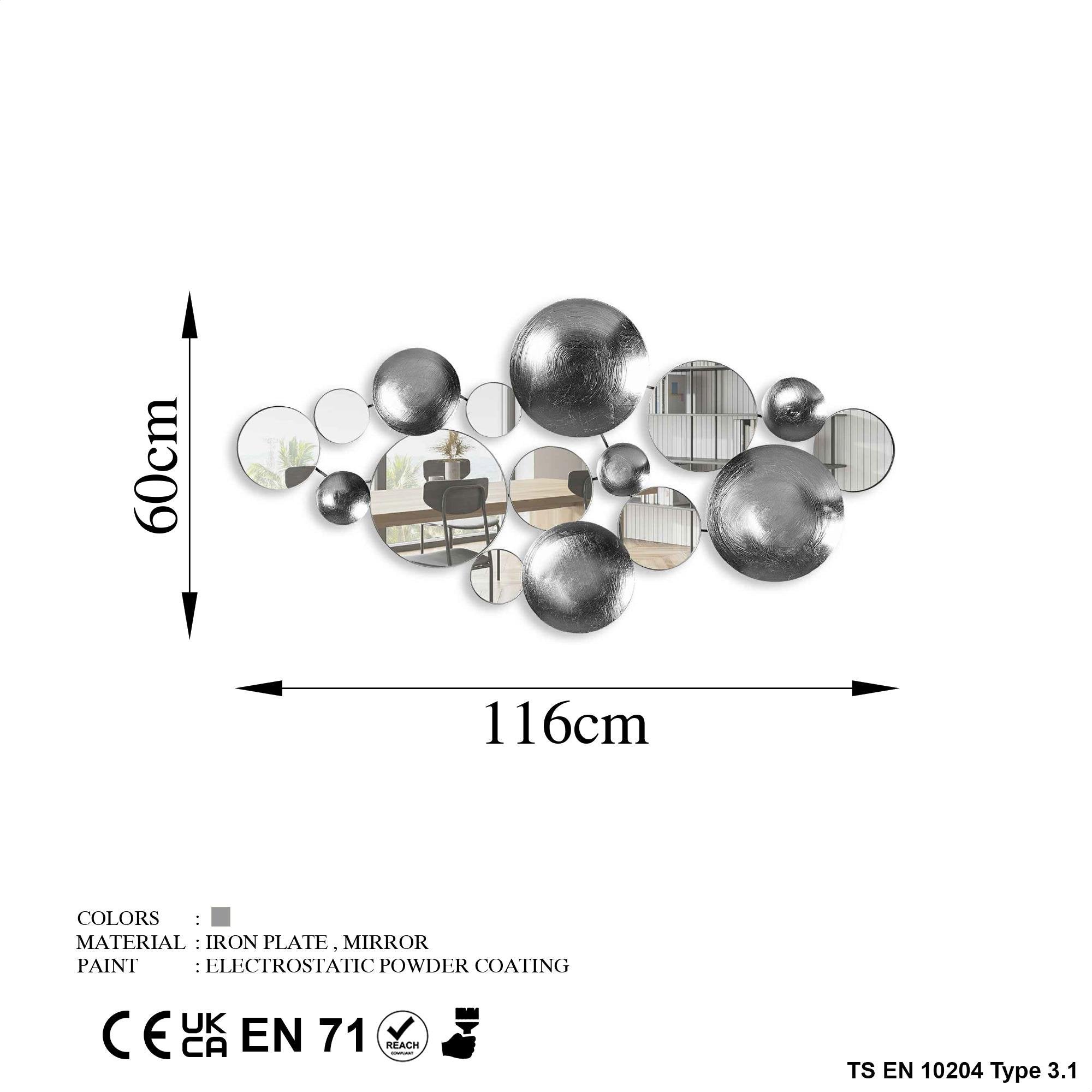 BYS-117-B Dekoratif Metal Duvar Aynası | ByLamp