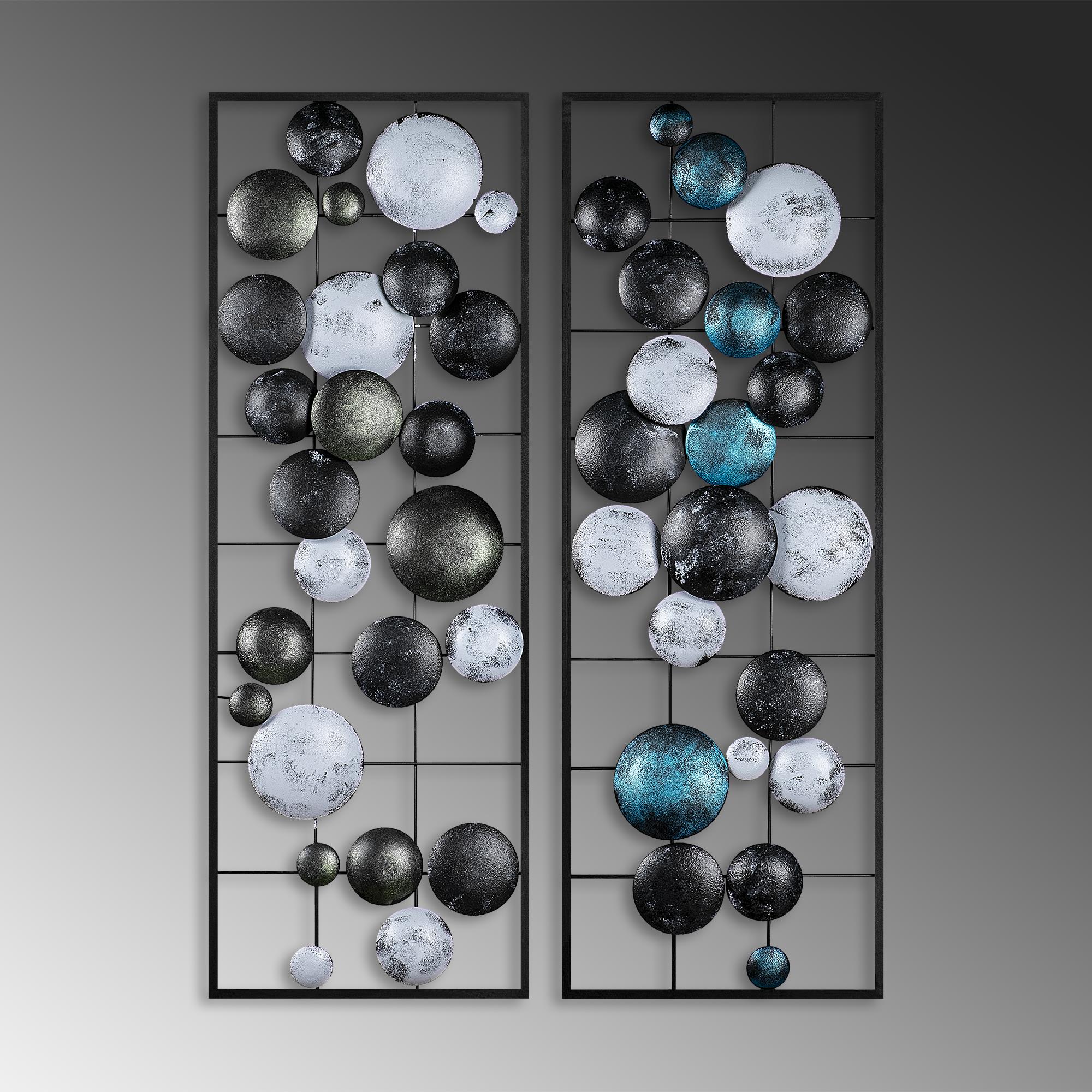 BYS-121-A Dekoratif 2'li Metal Duvar Tablosu | ByLamp