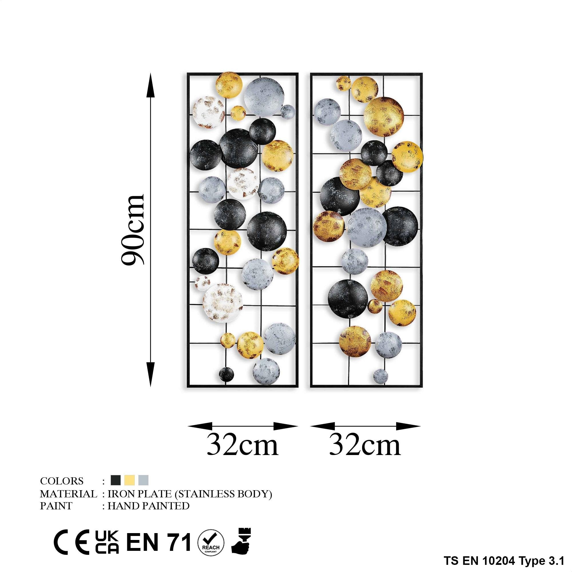 BYS-121-B Dekoratif 2'li Metal Duvar Tablosu | ByLamp