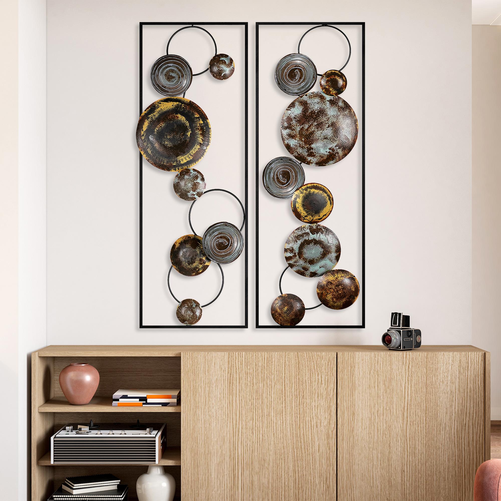 BYS-124-A Dekoratif 2'li Metal Duvar Tablosu | ByLamp