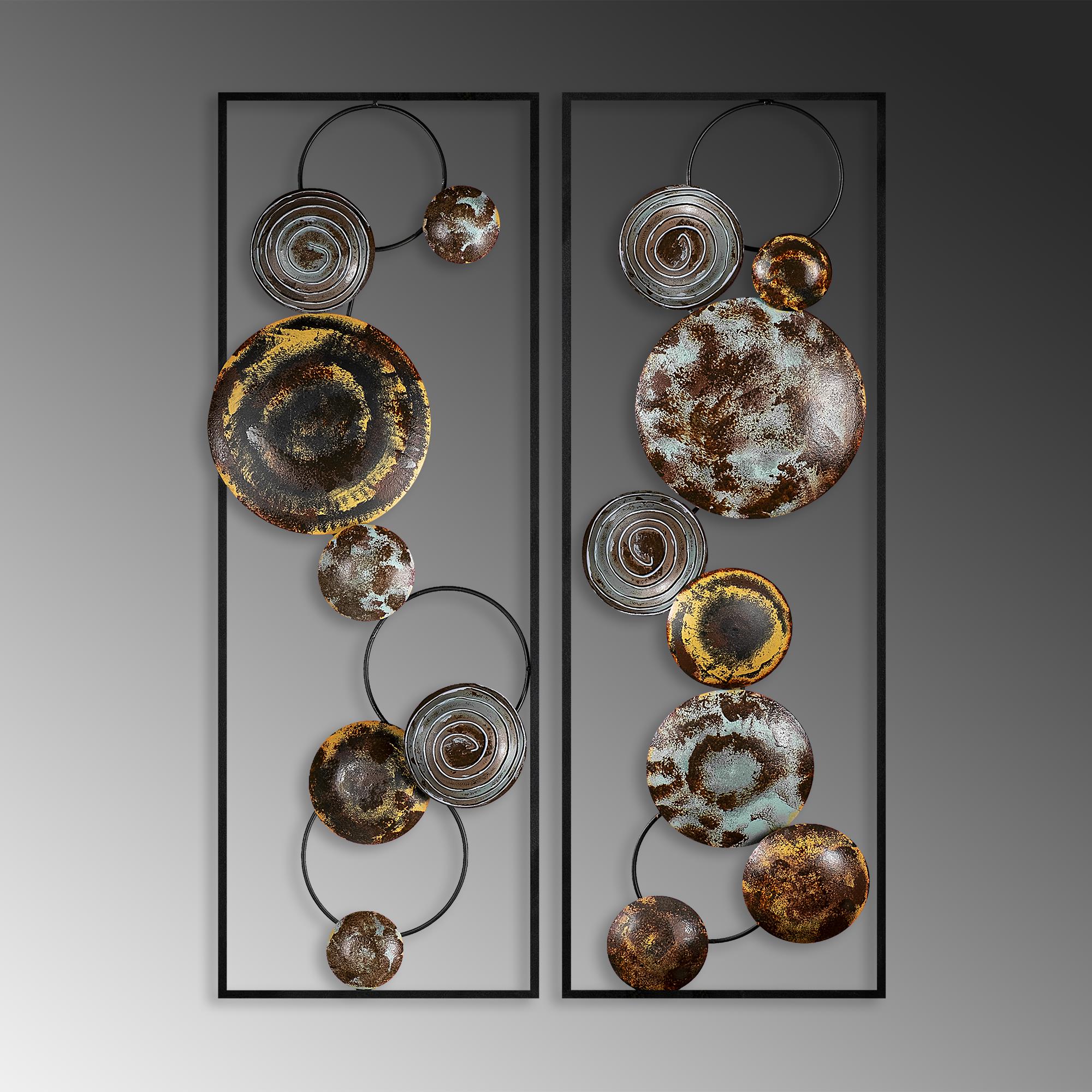 BYS-124-A Dekoratif 2'li Metal Duvar Tablosu | ByLamp