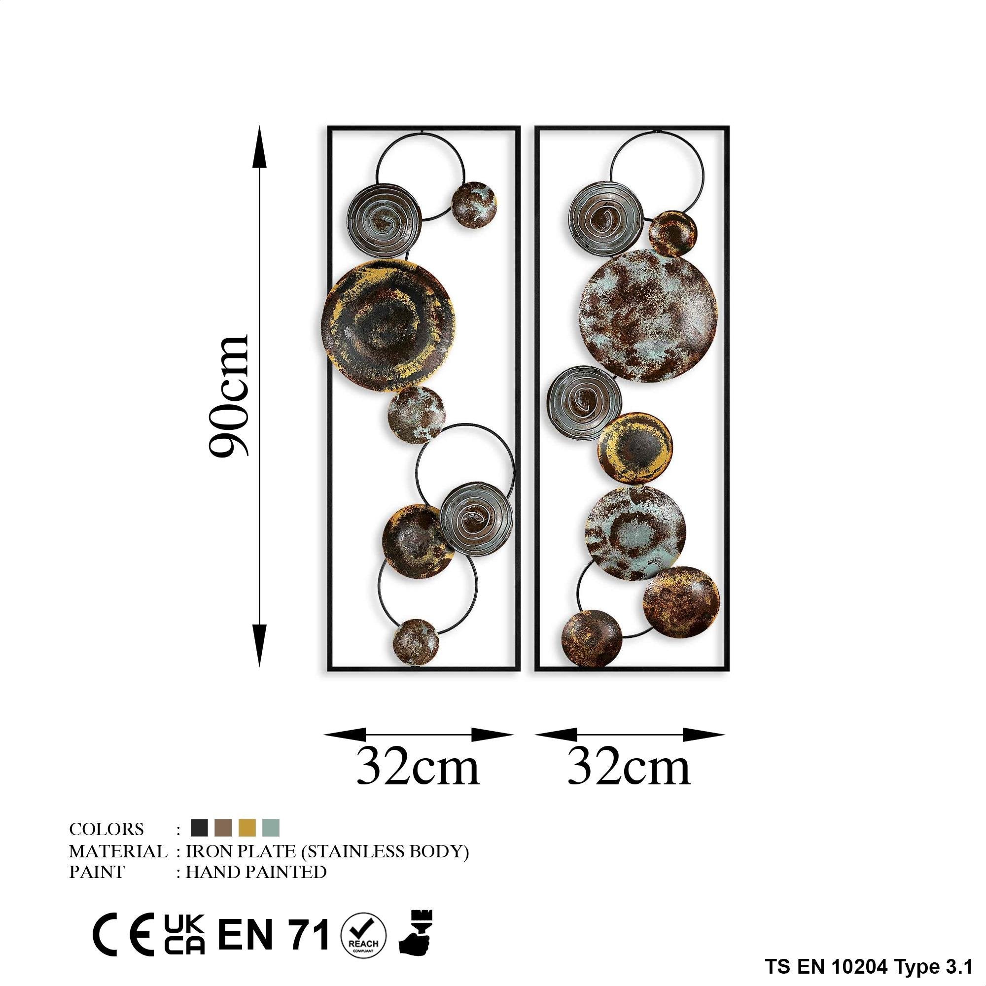 BYS-124-A Dekoratif 2'li Metal Duvar Tablosu | ByLamp
